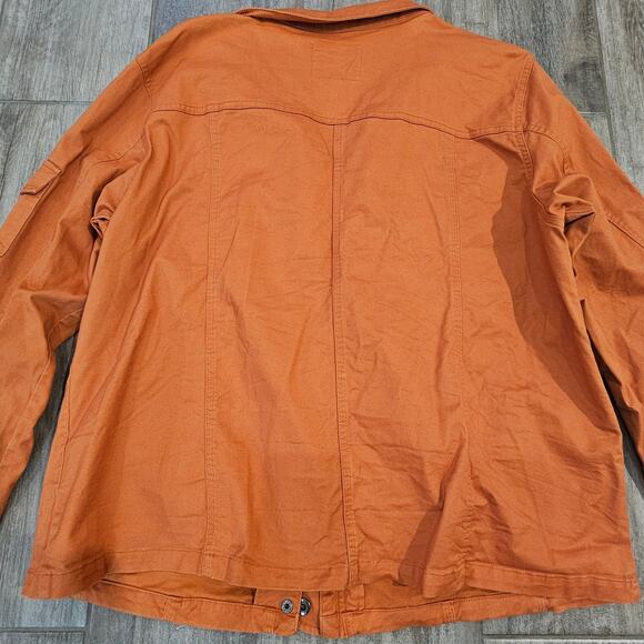 Thread and Supply Utility Jacket Women 1X Orange Lightweight Cargo Casual Fall - Picture 8 of 11